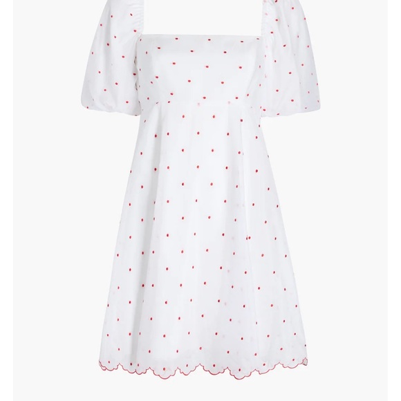 Hill House Matilda Mini Dress in Cherry Organza Dot - Picture 1 of 3